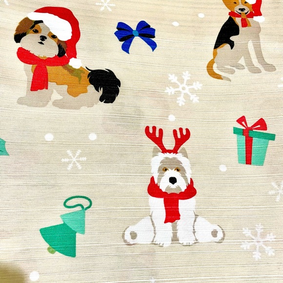 Dogs Christmas Shower Curtain - Picture 1 of 3